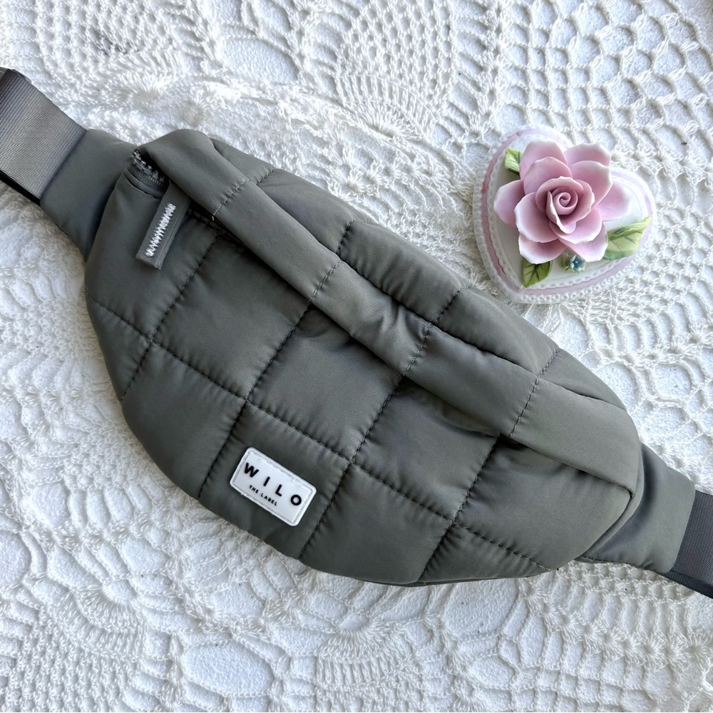 Wilo The Label Quilted Puffer Belt Bag Olive Crossbody Fanny Pack